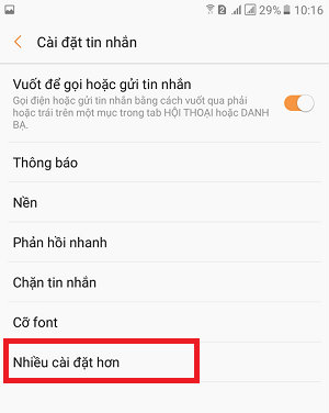 cách đổi trung tâm tin nhắn android