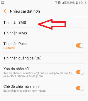 cách thay đổi trung tâm tin nhắn trên Android