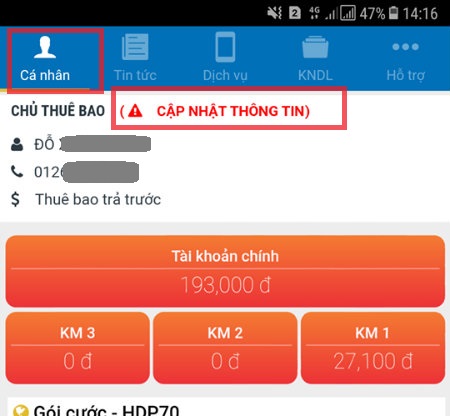 Cách cập nhật thông tin MobiFone online