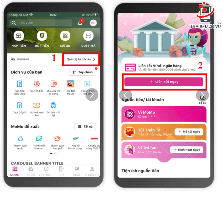 co nen lien ket tai khoan ngan hang voi momo