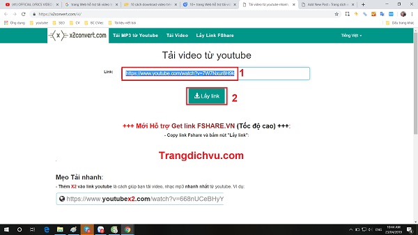 Truy cập vào trang web theo đường link ở trên