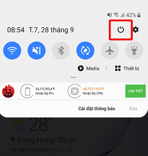 Thu thuat tat nguon samsung note 9