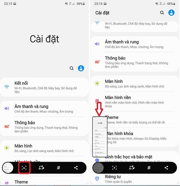 chup man hinh cuon tren samsung a50s sieu de