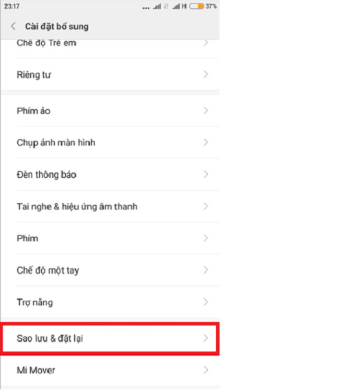 Cách khôi phục cài đặt gốc Xiaomi