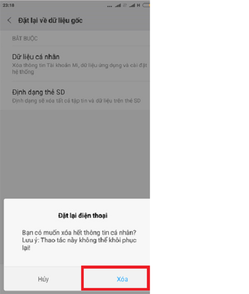 Cách khôi phục cài đặt gốc Xiaomi