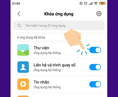 cài mật khẩu ứng dụng Xiaomi