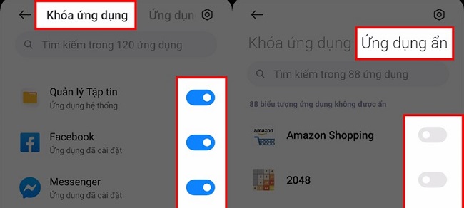 khoa ung dung tren xiaomi redmi note 10 nhanh