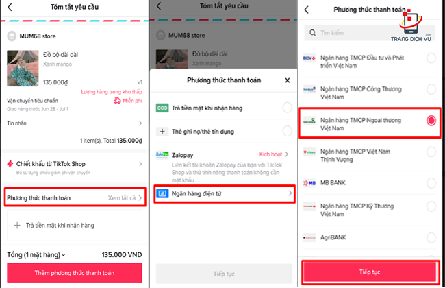 phuong thuc thanh toan tren tiktok shop