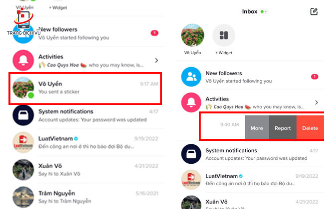 cach xoa tin nhan tren tiktok shop