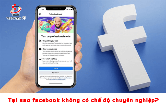 facebook khong co che do chuyen nghiep