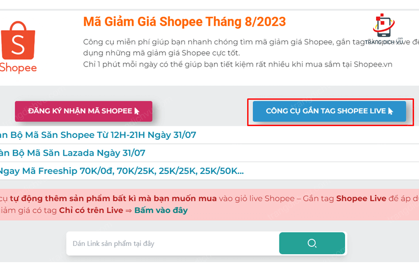 gan tag shopee live