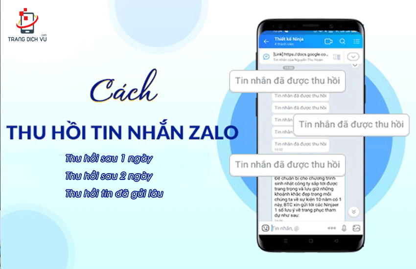 cach thu hoi tin nhan zalo