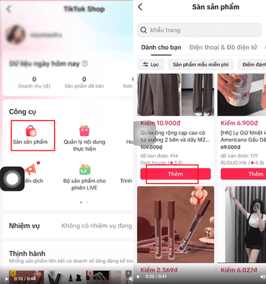 huong dan gan link san pham tren tiktok nhan hoa hong