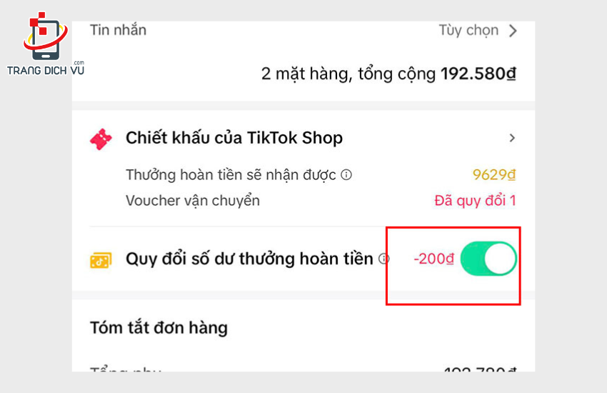 so du thuong hoan tien tiktok la gi