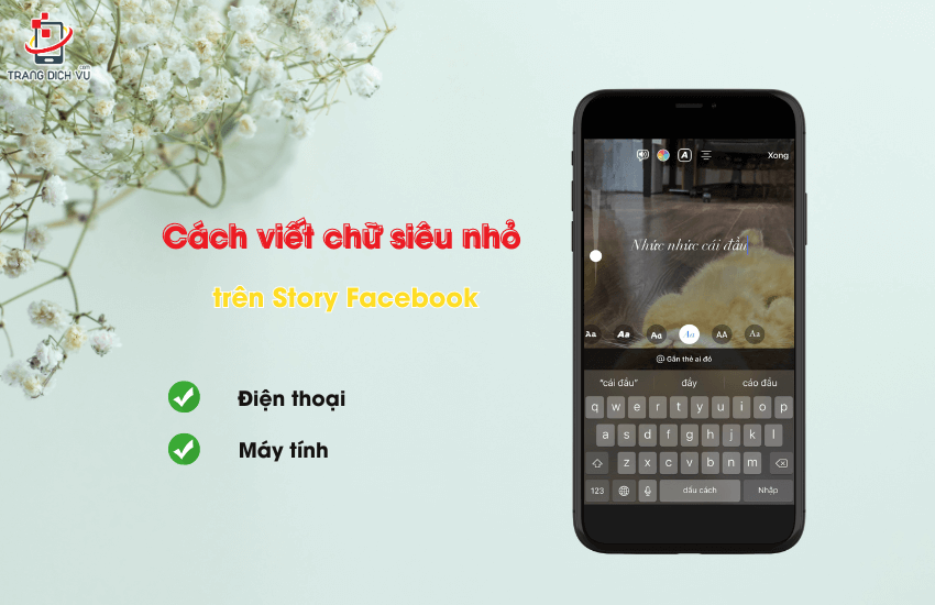 cach viet chu sieu nho tren story facebook