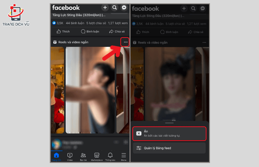 cach an reels tren trang ca nhan